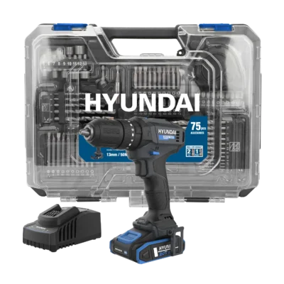 Комплект акумулаторна ударна бормашина Hyundai HD20S-50TT с куфар и 75 аксесоара