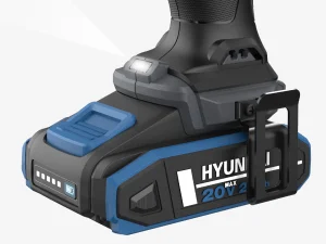 Акумулаторна ударна бормашина-винтоверт Hyundai HD20X-60-2A1 с 20V батерия, LED светлина и клипс за колан